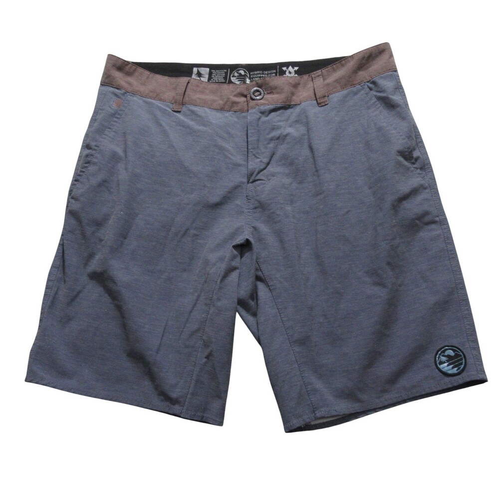 Hippy Tree Mens Board Shorts 34 X 10 Gray Stretch Recycled Polyester